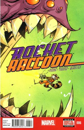 Rocket Raccoon (2nd Series) 6 published by Marvel with cover art by Skottie Young