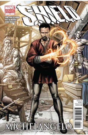 S.H.I.E.L.D. (3rd Series) 1A published by Marvel with cover art by Dustin Weaver