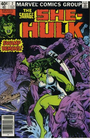 The Savage She-Hulk 7 (Newsstand) published by Marvel with cover art by Marie Severin