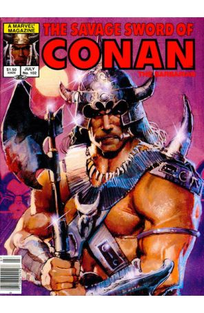 Savage Sword of Conan 102 (Newsstand) published by Marvel with cover art by Bill Sienkiewicz