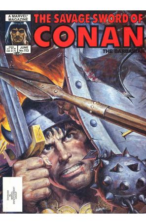 Savage Sword of Conan 113 published by Marvel with cover art by Earl Norem