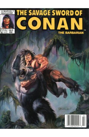 Savage Sword of Conan 157 (Newsstand) published by Marvel with cover art by Dorian Vallejo