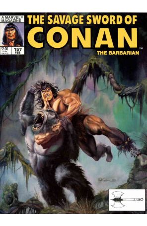 Savage Sword of Conan 157 published by Marvel with cover art by Dorian Vallejo