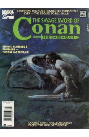 Savage Sword of Conan 211 (Newsstand) published by Marvel with cover art by George Pratt