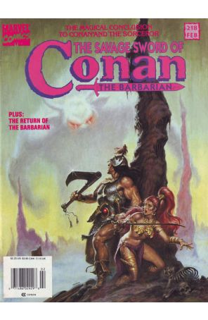 Savage Sword of Conan 218 (Newsstand) published by Marvel with cover art by Earl Norem
