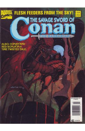 Savage Sword of Conan 223 (Newsstand) published by Marvel with cover art by John Watkiss