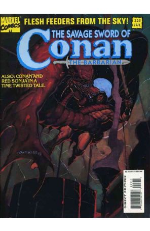 Savage Sword of Conan 223 published by Marvel with cover art by John Watkiss
