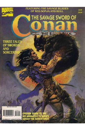 Savage Sword of Conan 229 published by Marvel with cover art by Fred Harper