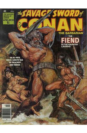 Savage Sword of Conan 28 published by Marvel with cover art by Earl Norem