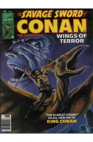 Savage Sword of Conan 30 published by Marvel with cover art by Frank Brunner