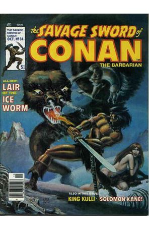 Savage Sword of Conan 34 published by Marvel with cover art by Ernie Chan