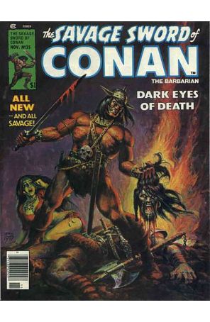 Savage Sword of Conan 35 published by Marvel with cover art by Ernie Chan