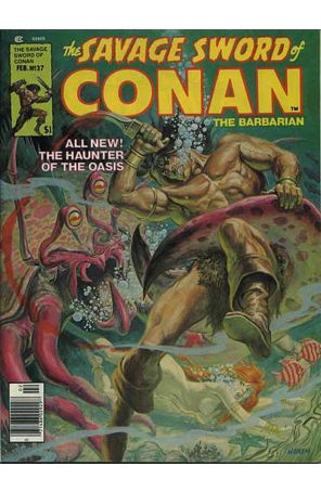 Savage Sword of Conan 37 published by Marvel with cover art by Earl Norem