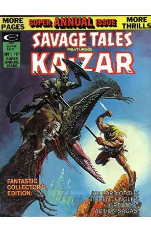 Savage Tales (1st Series) Annual 1 published by Marvel with cover art by Ken Barr