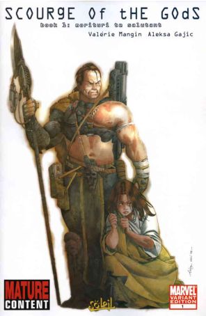 Scourge of the Gods 1A published by Marvel with cover art by Aleksa Gajic