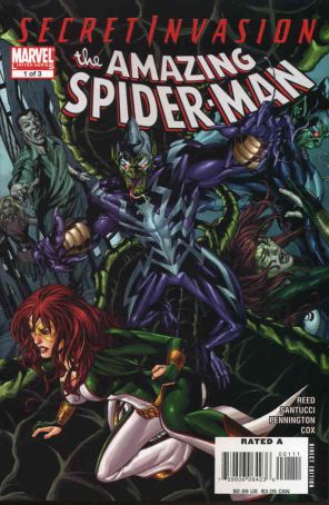 Secret Invasion: The Amazing Spider-Man 1 published by Marvel with cover art by Mike McKone