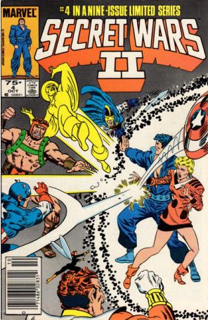 Secret Wars II 4 (Newsstand) published by Marvel with cover art by Al Milgrom