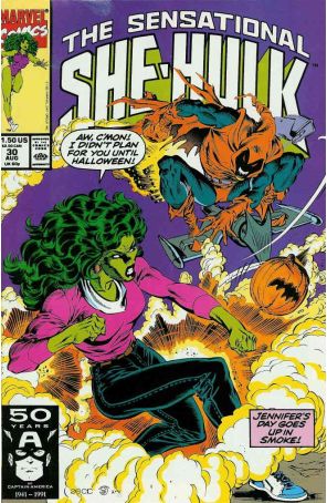 The Sensational She-Hulk 30 published by Marvel with cover art by Mike Zeck