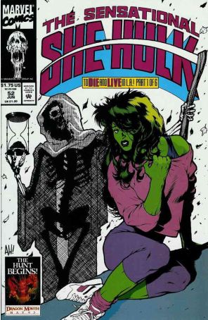 The Sensational She-Hulk 52 published by Marvel with cover art by Adam Hughes