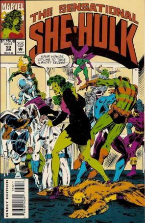 The Sensational She-Hulk 59 published by Marvel with cover art by Patrick Olliffe