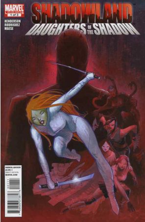 Shadowland: Daughters of the Shadow 1 published by Marvel with cover art by Jean-Baptiste Andreae