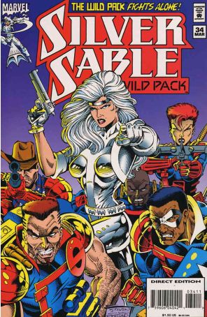 Silver Sable 34 published by Marvel with cover art by Steven Butler