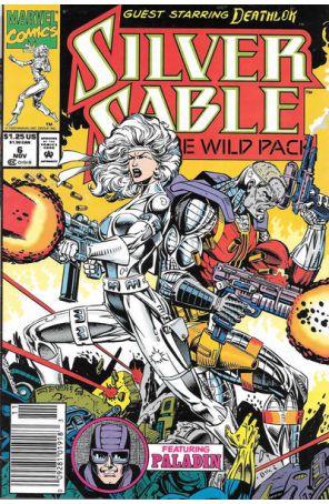 Silver Sable 6 (Newsstand) published by Marvel with cover art by Steven Butler