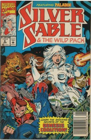 Silver Sable 8 (Newsstand) published by Marvel with cover art by Steven Butler