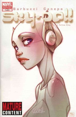 Sky Doll 1A published by Marvel with cover art by Alessandro Barbucci and Barbara Canepa
