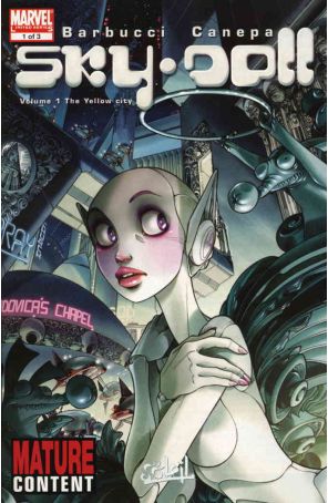 Sky Doll 1 published by Marvel with cover art by Alessandro Barbucci and Barbara Canepa