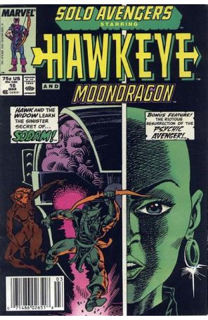 Solo Avengers 16 (Newsstand) published by Marvel with cover art by Al Milgrom