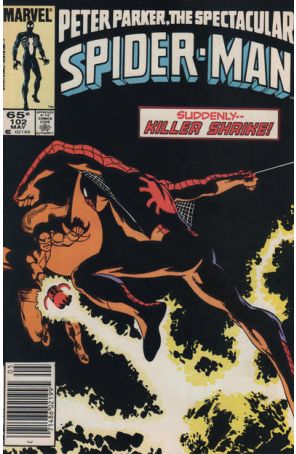 The Spectacular Spider-Man 102 (Newsstand) published by Marvel with cover art by John Byrne