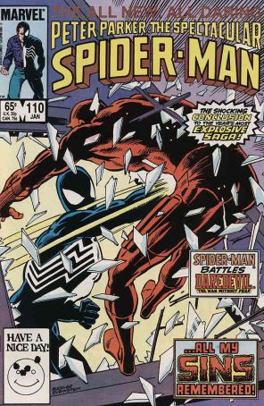 The Spectacular Spider-Man 110 published by Marvel with cover art by Rich Buckler
