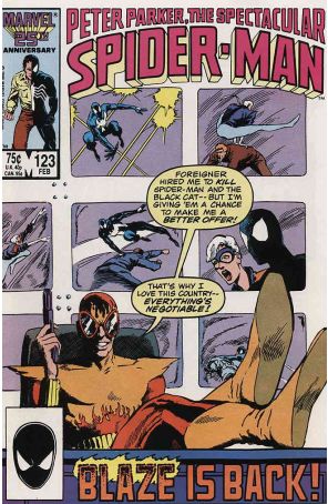 The Spectacular Spider-Man 123 published by Marvel with cover art by Dwayne Turner