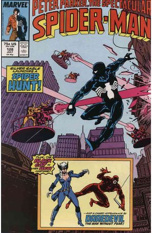 The Spectacular Spider-Man 128 published by Marvel with cover art by Al Milgrom
