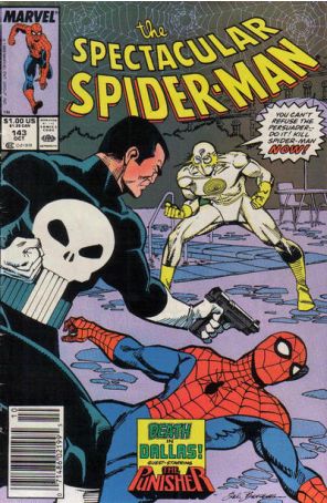 The Spectacular Spider-Man 143 (Newsstand) published by Marvel with cover art by Sal Buscema