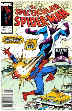 The Spectacular Spider-Man 144 (Newsstand) published by Marvel with cover art by Sal Buscema