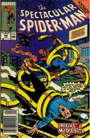 The Spectacular Spider-Man 146 (Newsstand) published by Marvel with cover art by Sal Buscema