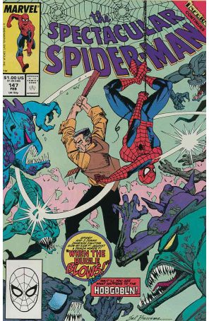 The Spectacular Spider-Man 147 published by Marvel with cover art by Sal Buscema