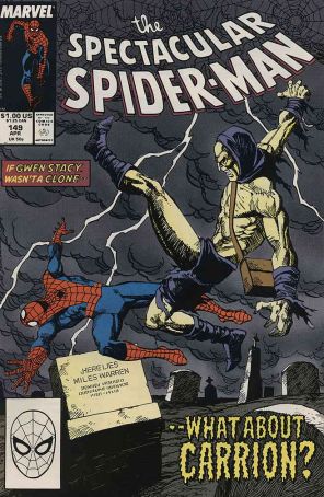 The Spectacular Spider-Man 149 published by Marvel with cover art by Sal Buscema