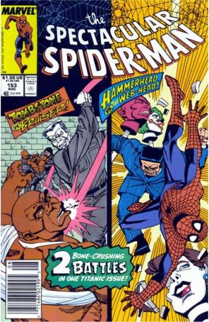 The Spectacular Spider-Man 153 (Newsstand) published by Marvel with cover art by Sal Buscema