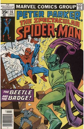 The Spectacular Spider-Man 16 published by Marvel with cover art by Al Milgrom