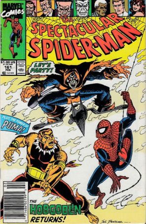 The Spectacular Spider-Man 161 (Newsstand) published by Marvel with cover art by Sal Buscema