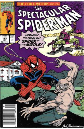 The Spectacular Spider-Man 182 (Newsstand) published by Marvel with cover art by Sal Buscema
