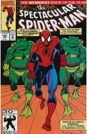 The Spectacular Spider-Man 185 published by Marvel with cover art by Sal Buscema