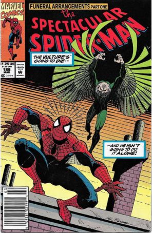 The Spectacular Spider-Man 186 (Newsstand) published by Marvel with cover art by Sal Buscema