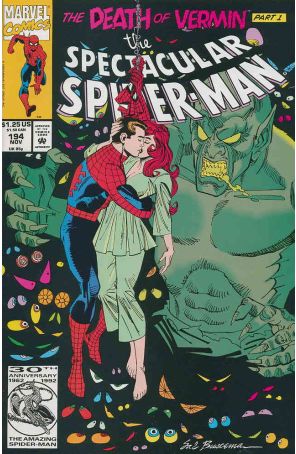 The Spectacular Spider-Man 194 published by Marvel with cover art by Sal Buscema