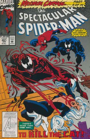 The Spectacular Spider-Man 201 published by Marvel with cover art by Sal Buscema