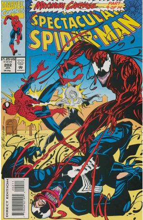 The Spectacular Spider-Man 202 published by Marvel with cover art by Sal Buscema