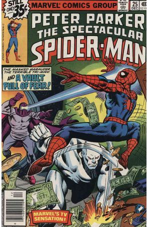 The Spectacular Spider-Man 25 published by Marvel with cover art by Keith Pollard